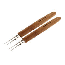 2x Bamboo Hair Weaving Crochet Needles Double Dreading Hooks  Tool 2024 - buy cheap