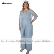 Lakshmigown Plus Size Women Blue Pant Suits Mother Of The Bride Dresses 2020 Vestido de Fiesta de Boda Long Evening Dresses 2024 - buy cheap