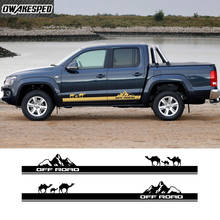 For Volkswagen Amarok OFF ROAD Mountain Graphics Stripes Car Camel Door Side Skirt Sticker Pickup Trunk Decals Auto Accessories 2024 - buy cheap