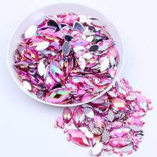 5x10mm 5000Pcs AB colors Acrylic Flatback Marquise Earth Facets Acrylic Rhinestone Strass High Shine Beads 2024 - buy cheap