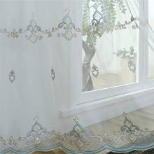 European embroidery  tulle curtains for living room  bedroom window screen white  sheer ready curtain 2024 - buy cheap