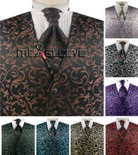new floral dress man's vest 3pcs waistcoat fro wedding 2024 - buy cheap