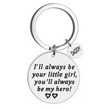Stainless Steel Round Keychain Father's Day Gift DADDY Keychain Customizable Accessories Pendant 2024 - buy cheap