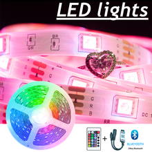 Tira de luces LED con Bluetooth, RGB SMD 5050 2835, lámpara WIFI impermeable, cinta Flexible de luces de diodo, neón, 5M, 10M, cc 12V, para decoración de habitación 2024 - compra barato