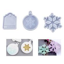 Molde de silicona para decoración de árbol de Navidad, copos de nieve para manualidades, joyería, flores secas, resina, manualidades artesanales 2024 - compra barato