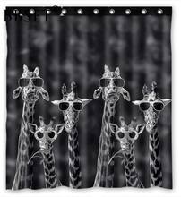 Funny Animal Shower Curtain Cute Giraffe Wearing Glasses Printed Waterproof Multi-size Cortina De Bano Bathroom Decor with Hooks 2024 - buy cheap