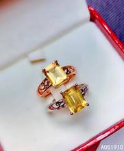 KJJEAXCMY boutique jewelry 925 sterling silver inlaid Citrine gemstone  beautiful ring popular fashion 2024 - buy cheap