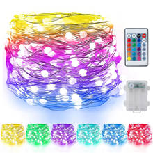 RGB 16 Colors Changing Led String Light 5/10m Battery Remote Control Christmas New Year Wedding Outdoor Decorative Fairy Garland 2024 - buy cheap