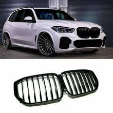 Novo estilo de barramento dianteiro preto brilhante com buraco da câmera para bmw x5 g05 g06 2019 2020, qualidade original, grade do para-choque dianteiro 2024 - compre barato