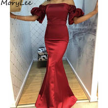 Prom Dresses Red Off The Shoulder Satin Pleated Crystal Beaded Mermaid Prom Dresses With Zipper Back vestidos de fiesta de noche 2024 - buy cheap