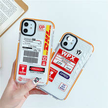 Luxury Orange border DHL Letter label Phone Case for iPhone 11 12 Pro X XS Max XR 7 8 Plus Courier barcode Soft Silicon Cover 2024 - buy cheap