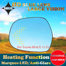 1 par de carro espelho retrovisor lateral lente para toyota hiace 2011-2021 azul vidro grande vista com aquecimento ponto cego aviso marquise led 2024 - compre barato