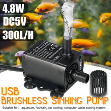 Mini Water Pump 5V 4.8W Ultra-quiet Brushless Waterproof Submersible Fountain Aquarium Circulating 300L/H Lift USB Water Pump 2024 - buy cheap