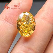 Желтый цвет овальной формы бриллиантовый дробленый кубический цирконий свободный cz камень 2024 - купить недорого