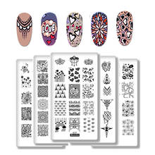 Пластины для стемпинга ногтей, прямоугольная пластина для дизайна ногтей в стиле LOVE Lace, для самостоятельного изготовления рисунков 2024 - купить недорого