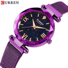 CURREN Luxury Diamond Ladies Watches Fashion Creative Women Wristwatch Romantic Starry Sky Quartz Watch Valentine Gift Purple 2024 - buy cheap