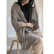 Winter Cashmere Scarf 100 Women Luxury Brand 2019 Wool Shawl Pashmina Wrap Warm Blanket Thick Tassels Solid Large Size Stole New 2024 - buy cheap