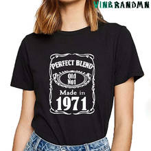 Perfect Blend Old No.1 T shirt 1971 Women's 50th Birthday Gift Tops Summer Custom Short Sleeve Tees Mother's Day Gifts T Shirts 2024 - buy cheap