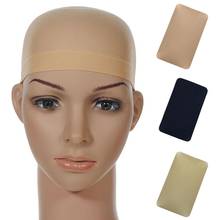 2Pcs Solid Color Elastic Wig Liner Caps Hair Snood Nylon Stretch Mesh Hats Elastic  Soft  Solid  Color 2024 - buy cheap