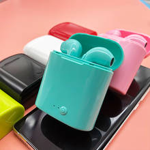 Рождественский подарок для детей i7s Tws беспроводные наушники Bluetooth 5,0 наушники розовый/синий цвет подходит для Samsung iPhone Huawei наушники 2024 - купить недорого