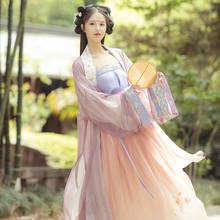 Disfraz de hada china tradicional para mujer, bordado Floral de la Dynasty Tang, vestido Hanfu para Festival de baile folclórico, trajes DWY3938 2024 - compra barato