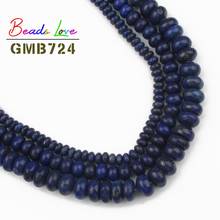 Natural Stone Blue lapis lazuli Abacus Rondelle Spacer Loose Beads For Jewelry Making Diy Bracelets Wholesale 4 6 8MM 15 Inch 2024 - buy cheap