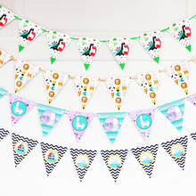 Birthday Party Decorations Kids Banner Safari Jungle Party Animal Banner Party Favors Baby Birthday Decor Garland 2024 - buy cheap