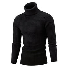 Suéter de cuello alto para hombres y adultos, ropa de calle de punto, de manga larga, estilo coreano, otoño e invierno, 2021 2024 - compra barato