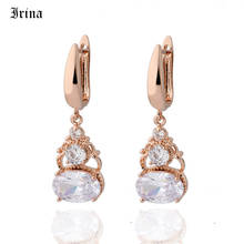 New Arrivals 585 Rose Gold Color Cubic zirconia  Gourd shape Long Earrings For  Women Wedding Party Romantic Fine Simple Jewelry 2024 - buy cheap