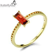 BK Natural Garnet Rings For Women 9k Yellow Gold 1.05g New Design Fashion Simple Wedding Engagement Party Fine Jewelry Gifts 2024 - buy cheap