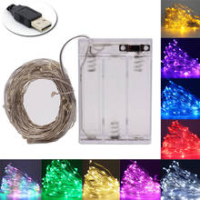 Tira de luces LED para fiestas, guirnaldas de luces RGB blancas con USB, 2M, 5M, 10M, 100LED, para Navidad 2024 - compra barato