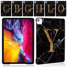 Tablet Hard Shell Case for Apple IPad Air 4 10.9 Inch 2020 Drop Resistance Black Marble Letter Pattern Protective Shell 2024 - buy cheap