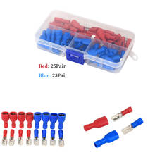 100Pcs 6.3mm Insulated Spade Crimp Terminal Famle/Male Wire Connector Electrical Wire Cable Connecors set 2024 - buy cheap