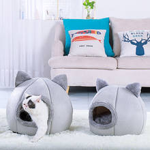 Pet Dog Cat Tent Semi-Closed House Kennel Winter Warm Velvet Nest Soft Foldable Sleeping Mat Breathable Pad Pet Supplies #20 2024 - buy cheap