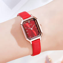 Luxury  Rectangle Lady Watches Simple Minimalism Design Red Color Popular Female Wristwatch Rose Gold Brand Clock for Women 2024 - buy cheap
