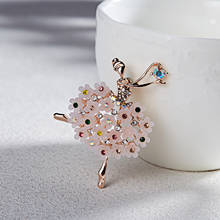 Dancing Girls Brooches Rhinestone Elegant Ballet Shinning Crystal Brooches for Women Dress Clothing Pins Jewelry Accessories New 2024 - buy cheap