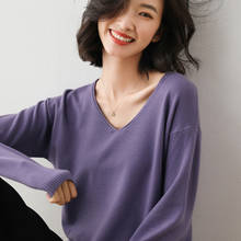 DASSWEI-suéter de punto de manga larga para mujer, Jersey suave y cálido con cuello en V, primavera y otoño, 2021 2024 - compra barato