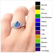Горячее креативное Индукционное цветное кольцо, Европейское винтажное Ретро цветочное Бохо лунное кольцо, обручальное серебряное кольцо, ювелирное изделие 2024 - купить недорого
