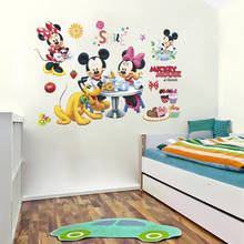 disney mickey minnie mouse pluto wall decals kids rooms party home decor cartoon 25*70cm wall stickers pvc mural art diy posters 2024 - buy cheap
