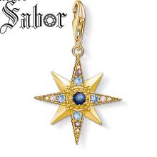 Charm Pendant Golden Star Fashion Jewelry Royalty Real Authentic silver plated Gift For Women Girls Fit Bracelet thomas 2024 - buy cheap