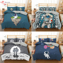 Kids Boy Astronaut Space Bedding Sets Cartoon Duvet Cover + Pillowcase Soft Comforter Covers Home Textile Single King Queen Size 2024 - buy cheap