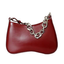 2020 Luxury New Fashion Simple Versatile Leather Commuting Bag Thick Chain Women Shoulder Portable Chain Armpit Shaped Bag 2024 - buy cheap