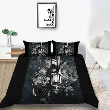 Thumbedding Pistol Bedding Set For Firearms Enthusiast Duvet Cover Black Queen King Twin Full Single Unique Design Bed Set 2024 - buy cheap