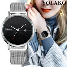 YOLAKO Casual Quartz Stainless Steel Band With Calendar Watch Analog Wrist Watch 2024 - buy cheap