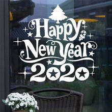 2020 новый год Счастливого Рождества фон стены стикеры окна s Декор Наклейка рождественские украшения для дома и 4O14 2024 - купить недорого
