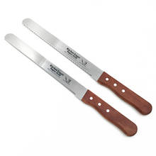 Cuchillo dentado de acero inoxidable con mango de madera para cocina, cortador de pastel, nivelador, rebanador de pan, corte de pasteles 2024 - compra barato