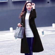 Autumn and Winter Women Wool & Blends Newest Double-sided Long Coats Over The Knees Woolen Ladies Coats 2024 - buy cheap