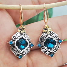 2019 Vintage Palace Blue Crystal Zircon Dangle Earrings for Women Luxury Wedding Statement Drop Earing Boho Jewelry Brincos 2024 - buy cheap