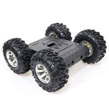 Комплект шасси автомобиля 4WD Smart Robot RC, черные колеса из алюминиевого сплава + двигатели 12 В без кодировщика C3 2024 - купить недорого