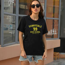 Camisetas Sunnydale 99 para estudiantes de secundaria para mujer, blusa estampada de moda de verano, camisetas de algodón blancas y negras para mujer 2024 - compra barato